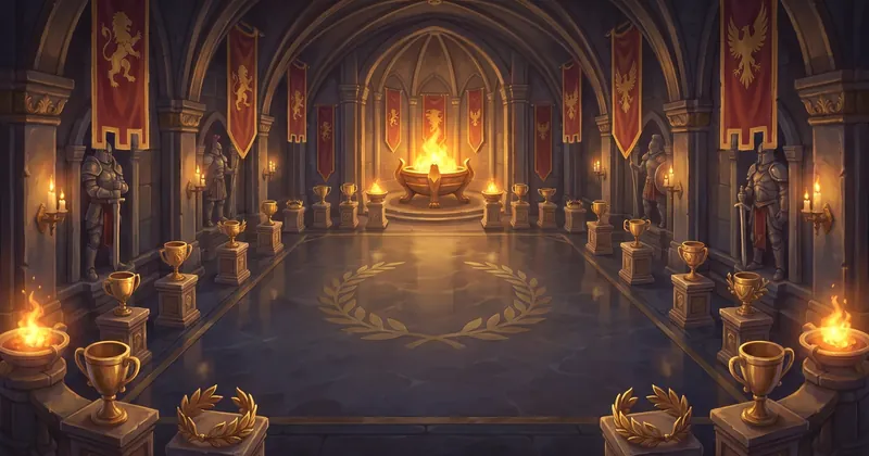 The Hall of Fame battle board — the reward for 9,000 achievement points in Zarhold