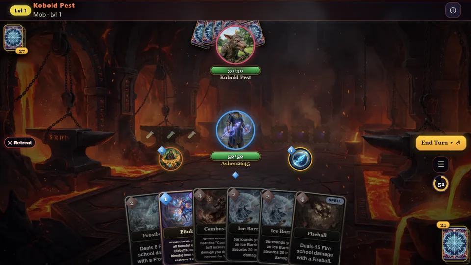 Combat in Zarhold: a hand of cards, crystals and the Class Power